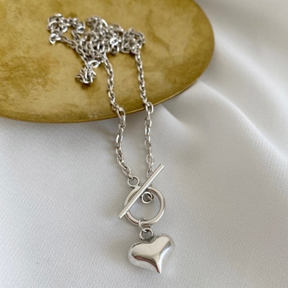 NEW 925 STERLING SILVER HEART CHAIN NECKLACE - Picture 4 of 5